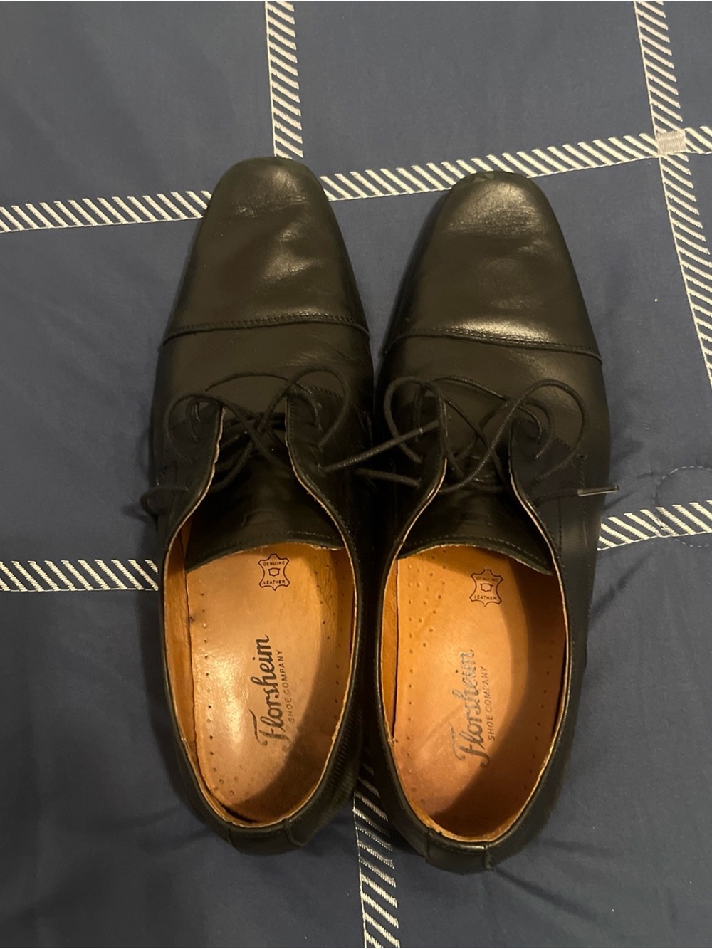 Florsheim Men’s Black Leather Lace-Up Dress Shoes